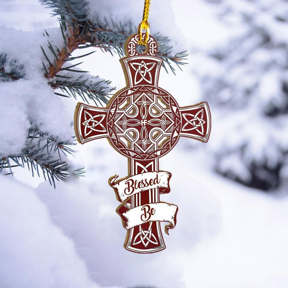 Celtic Cross Blessed Be Ornament, Happy Christmas Ornament, Christmas Gift, Christmas Decoration