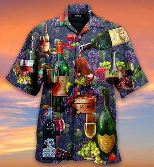 Wine Life Is Better With A Glass Of Wine Hawaiian Shirt, Hawaiian Shirt Gift, Christmas Gift