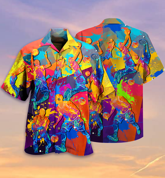 Basket Ball Love Color - Hawaiian Shirt, Hawaiian Shirt Gift, Christmas Gift