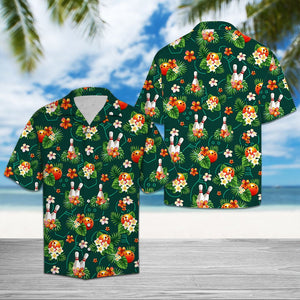 Vivid Tropical Flowers With Bowling Hawaiian Shirt, Hwaiian For Gift