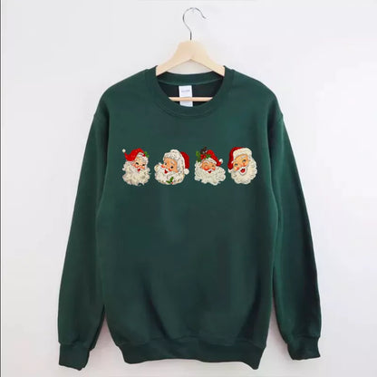 Vintage Christmas Santa Claus Sweatshirt, Christmas Sweatshirt Cute, Christmas Winter Sweatshirt