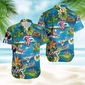 Amazing Astronaut Beach Holiday Christmas Hawaiian Shirt, Hawaiian For Gift