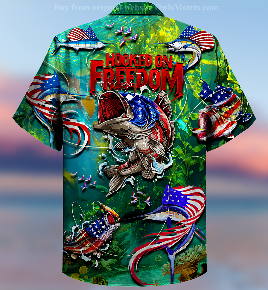 Fishing Hooked On Freedom - Hawaiian Shirt_ Hawaiian Shirt Gift, Christmas Gift
