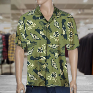 Amazing Air Force Military Green Pattern Hawaiian Shirt, Hawaiian Shirt Gift, Christmas Gift