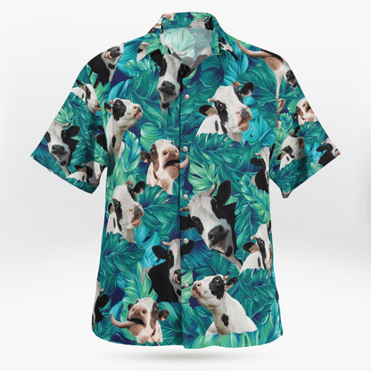 Dairy Cow Pattern Hawaiian Beach Shirt, Hawaiian Shirt Gift, Christmas Gift