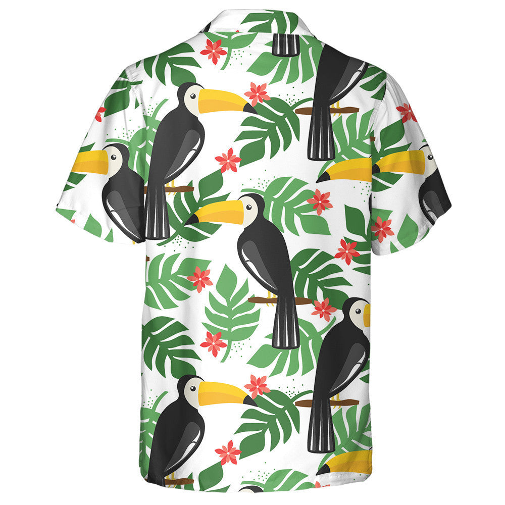 Lovely Birds Palm Leaves And Flowers Hawaiian Shirt, Hawaiian For Gift