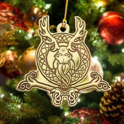 Celtic Deer Ornament, Happy Christmas Ornament, Christmas Gift, Christmas Decoration