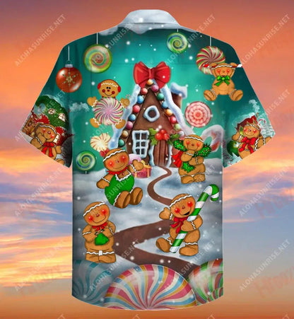 Christmas Candy Unisex Short Short Sleeve Shirt Vacation Hawaiian T Shirts Tactical Hawaiian Shirt Hawaiian Shirts For Men, Hawaiian Shirt Gift, Christmas Gift