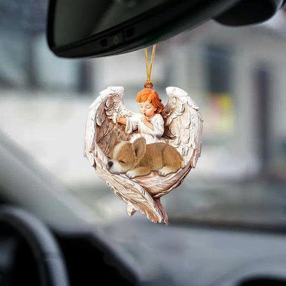 Sleeping Chihuahua Protected By Angel Car Hanging Ornament Best Gift For Dog Lovers, Christmas Gift,Christmas Decoration