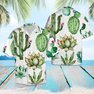 Awesome Watercolor Art Cactus Group Hawaiian Shirt, Hawaiian For Gift