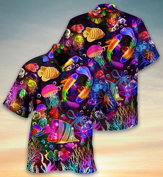 Fish Rainbow Lovely - Hawaiian Shirt_ Hawaiian Shirt Gift, Christmas Gift