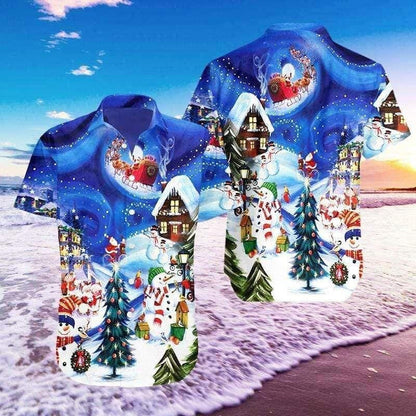 Beautiful Christmas Sky Appealing Design Hawaiian Shirt, Hawaiian For Gift