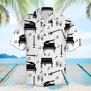 Amazing Piano Musical Instrument Pattern Hawaiian Shirt, Hawaiian For Gift