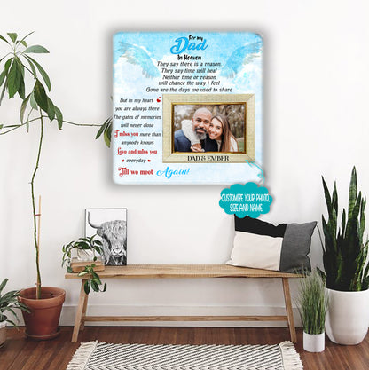 Memorial Picture Frame - Memorial Gifts - Sympathy Gifts Large Picture Frames - Loss of Father Gift - Loss of a Mother Sympathy Gifts For My dad in heaven