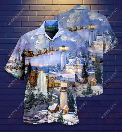 The Magical Light House Short Hawaiian Shirt Summer Hawaiian T Shirts Vintage Hawaiian Shirts Crazy Shirts Hawaii, Hawaiian Shirt Gift, Christmas Gift
