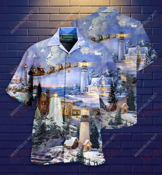 The Magical Light House Short Hawaiian Shirt Summer Hawaiian T Shirts Vintage Hawaiian Shirts Crazy Shirts Hawaii, Hawaiian Shirt Gift, Christmas Gift