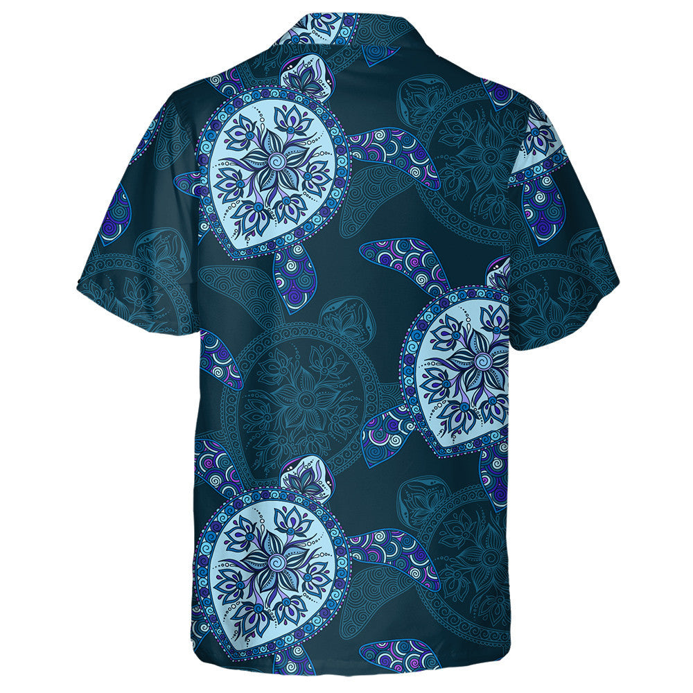 Hand Drawn Tribal Turtles Indian Mehendi Style Hawaiian Shirt, Hawaiian Shirt Gift, Christmas Gift