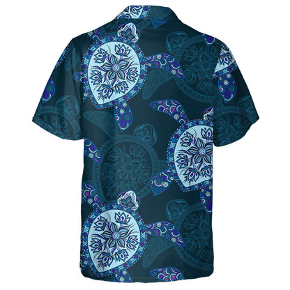 Hand Drawn Tribal Turtles Indian Mehendi Style Hawaiian Shirt, Hawaiian Shirt Gift, Christmas Gift
