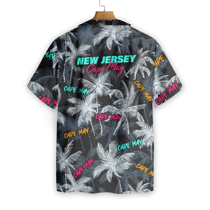Cape May Coconut Tree Seamless Pattern Hawaiian Shirt, Hawaiian For Gift