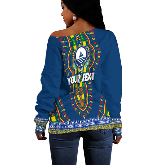 Kabu Verdi Dashiki Design Personalised Off Shoulder Sweater - Proud Cape Verdean, Christmas Ugly Sweater, Christmas Gift, Gift Christmas 2024