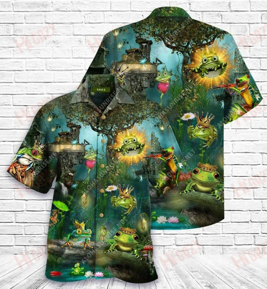 Kiss A Frog Short Hawaiian Shirt Vacation Hawaiian T Shirts Tactical Hawaiian Shirt Hawaiian Shirts For Men, Hawaiian Shirt Gift, Christmas Gift