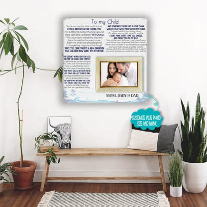 To My Child Mom Picture Frame Gifts for Mother's Birthday from Daughter Son Dad Mother's Day Father's Day