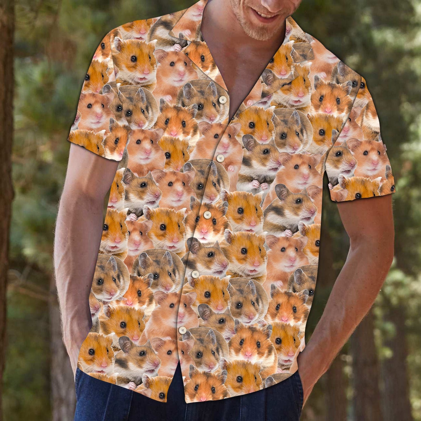 Awesome Hamster Face Collection Gift For Pet Lovers Hawaiian Shirt, Hawaiian Shirt Gift, Christmas Gift