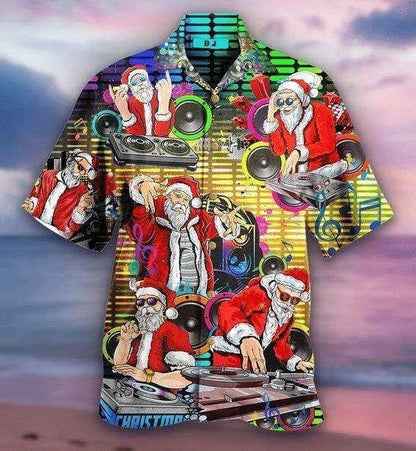 Vintage Style Design Hawaiian Shirt Live Dj Music Christmas Night Party, Hawaiian Shirt Gift, Christmas Gift