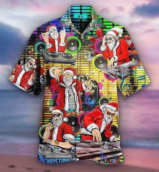 Vintage Style Design Hawaiian Shirt Live Dj Music Christmas Night Party, Hawaiian Shirt Gift, Christmas Gift