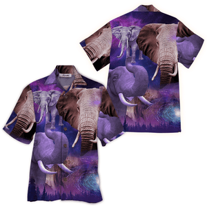 Amazing Elephant Tropical Background Design Hawaiian Shirt, Hawaiian For Gift