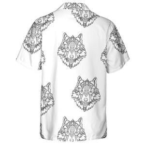 Wolf Animals King Of Aztec Ornamental Hawaiian Shirt, Hwaiian For Gift