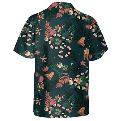 Hand Drawn Beautiful Dark Forest Snakes And Butterflies Hawaiian Shirt, Hawaiian Shirt Gift, Christmas Gift