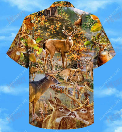 Be Wild And Free Like Deers Unisex Short Sleeve Shirt Hobbies Hawaiian T Shirts Best Hawaiian Shirts Hawaiian Shirts For Men, Hawaiian Shirt Gift, Christmas Gift