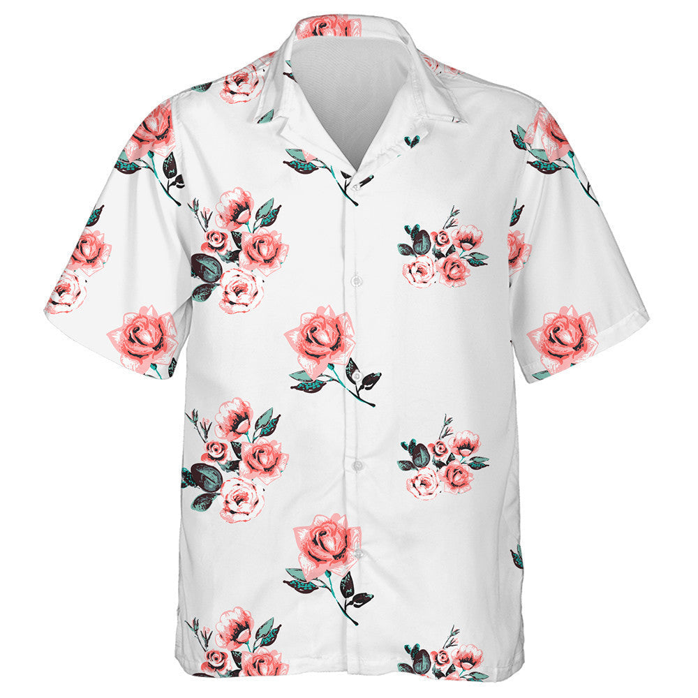Vintage Traditional Roses Brunch Beautiful Bouquet Themed Design Hawaiian Shirt, Hawaiian Shirt Gift, Christmas Gift
