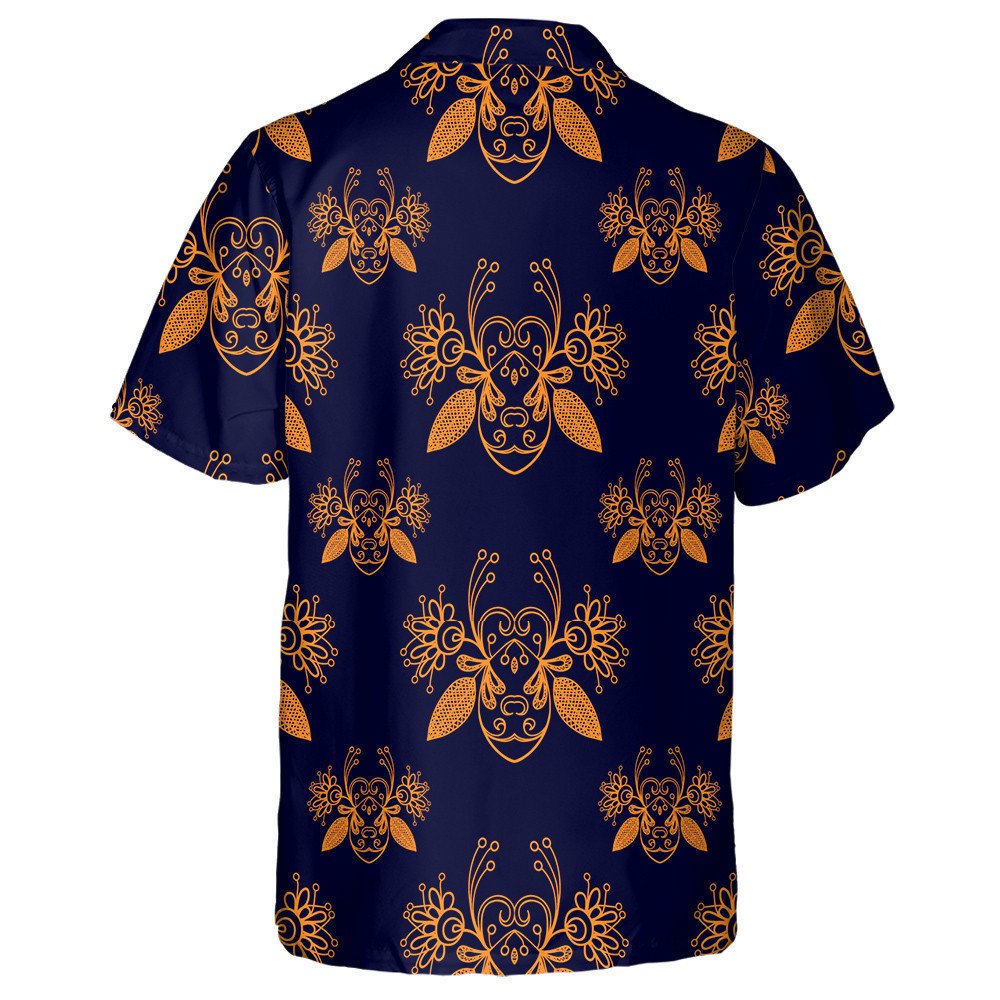 Natural Summer Abstract Orange Bee Elements Hawaiian Shirt,Hawaiian Shirt Gift, Christmas Gift