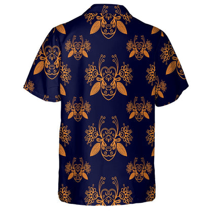 Natural Summer Abstract Orange Bee Elements Hawaiian Shirt,Hawaiian Shirt Gift, Christmas Gift