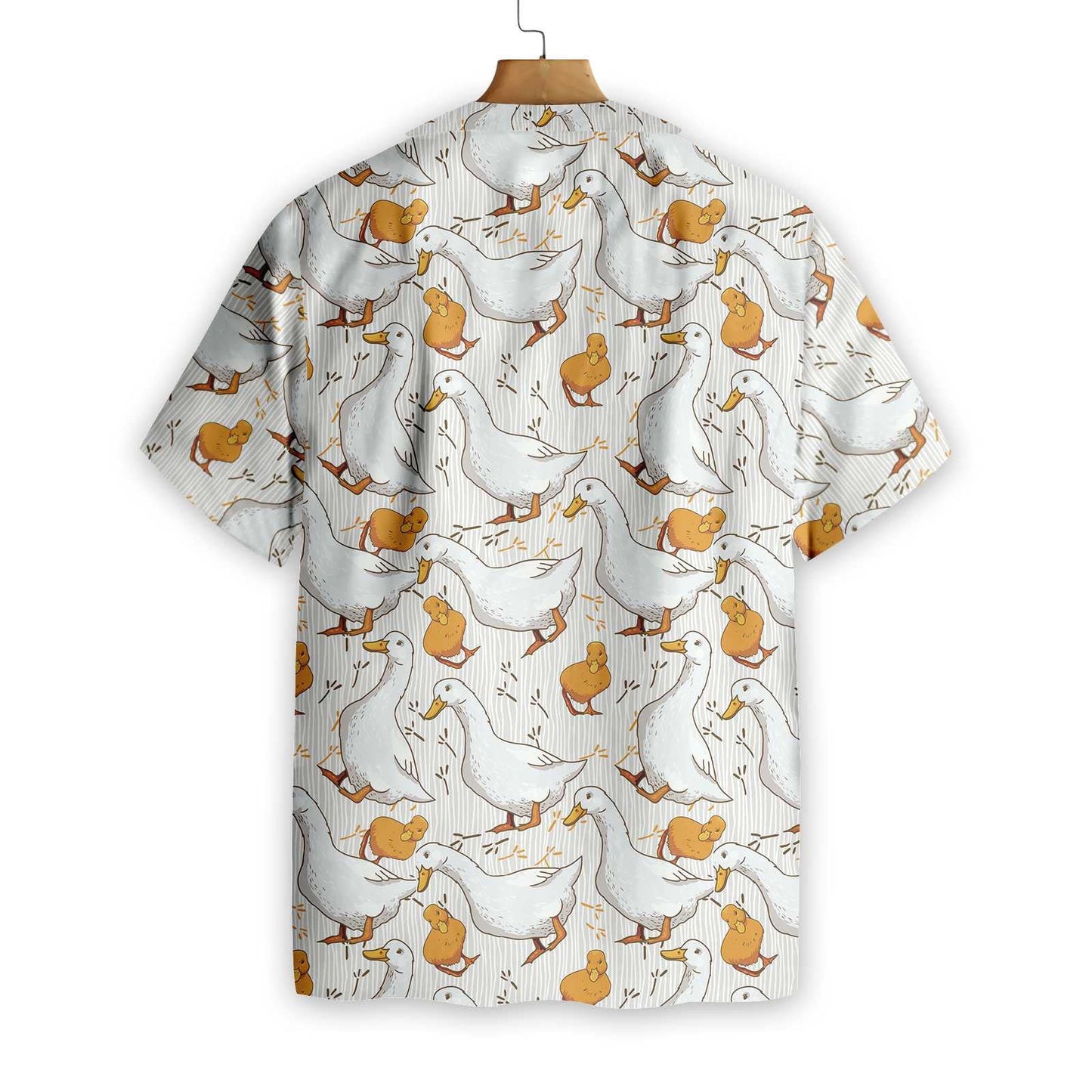 Cartoon Duck Yellow And White Design Hawaiian Shirt, Hawaiian For Gift