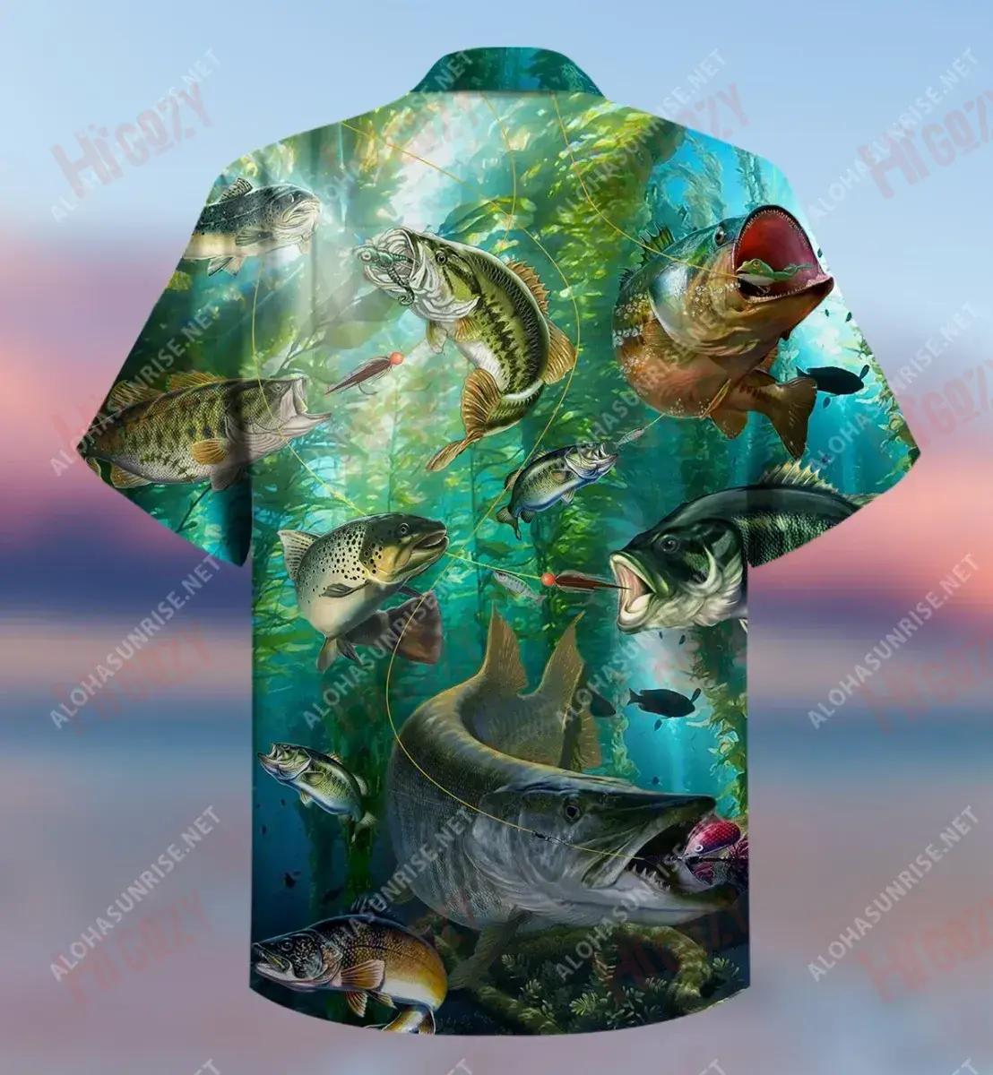 Fish More Worry Less Short Hawaiian Shirt Vacation Short Sleeve Tactical Hawaiian Shirt Hawaiian Shirt Pattern, Hawaiian Shirt Gift, Christmas Gift