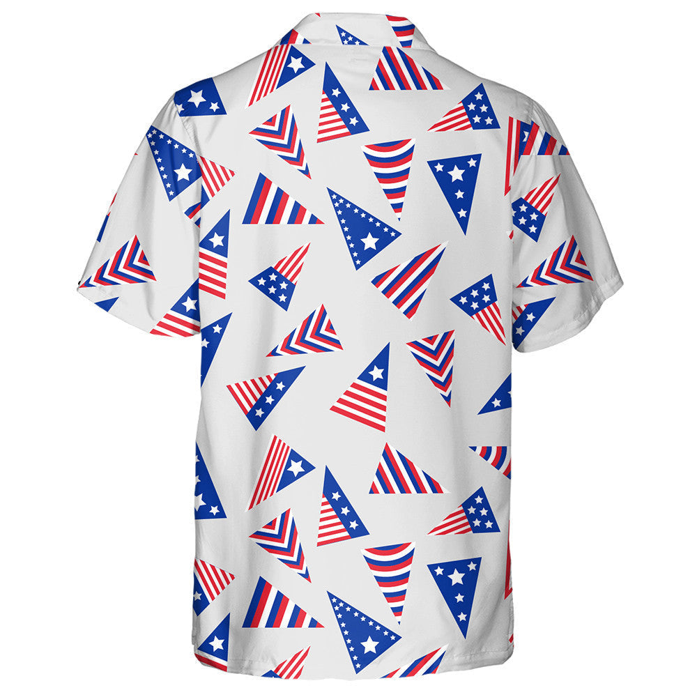 Triangle Flags With Stripes And Stars Independence Day Theme Hawaiian Shirt, Hawaiian Shirt Gift, Christmas Gift