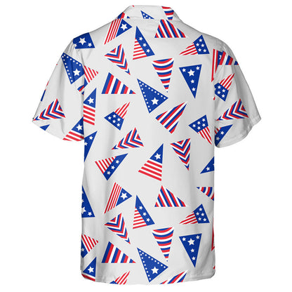 Triangle Flags With Stripes And Stars Independence Day Theme Hawaiian Shirt, Hawaiian Shirt Gift, Christmas Gift