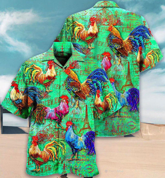 Chicken Love Green - Hawaiian Shirt_Hawaiian Shirt Gift, Christmas Gift