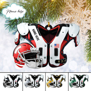 Custom Football Uniform Flat 2D Ornament Personalized, Sport Gifts, Christmas Gift, Christmas Decoration