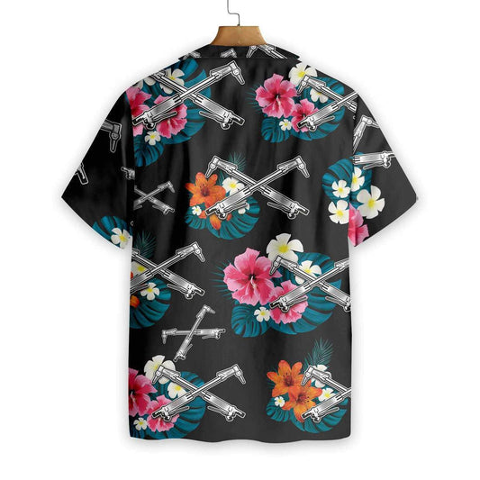 Ironworker Tropical In Black Style Pretty Ornamental Hawaiian Shirt, Hawaiian Shirt Gift, Christmas Gift