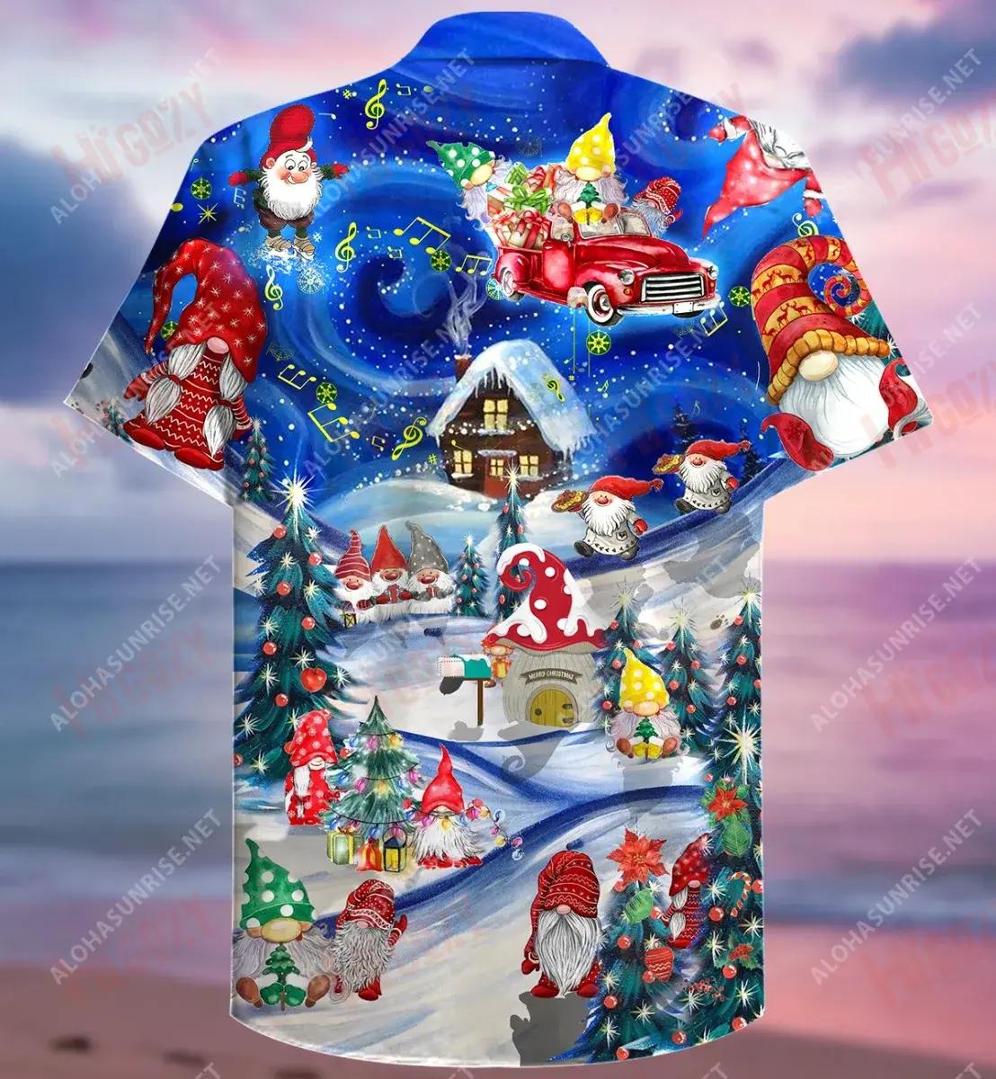 Hanging With My Gnomies Short Hawaiian Shirt Ocean Short Sleeve Vintage Hawaiian Shirts Funny Hawaiian Shirts, Hawaiian Shirt Gift, Christmas Gift