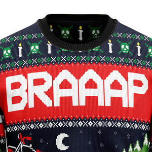 Motorbike Braaap Ugly Christmas Sweater,Christmas Ugly Sweater,Christmas Gift,Gift Christmas 2024