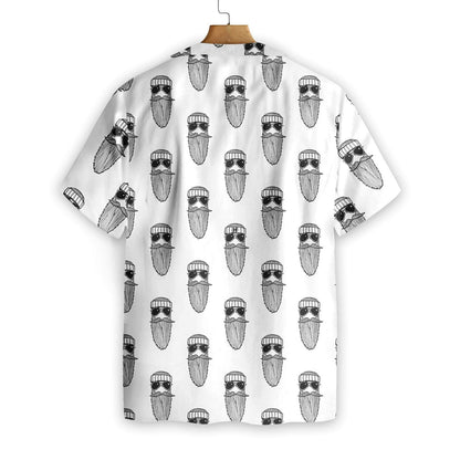 Beard Seamless Pattern Cute Pattern White Version Hawaiian Shirt, Hawaiian Shirt Gift, Christmas Gift