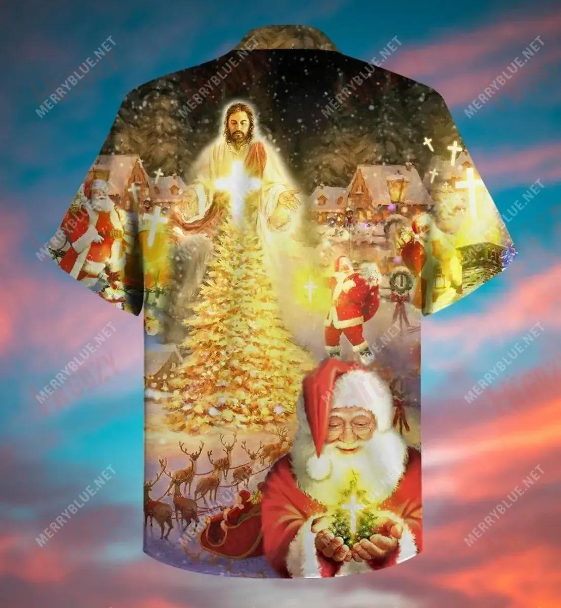 Jesus Is The Magic Of Christmas Short Hawaiian Shirt Vacation Hawaiian T Shirts Tactical Hawaiian Shirt Hawaiian Shirts For Women, Hawaiian Shirt Gift, Christmas Gift