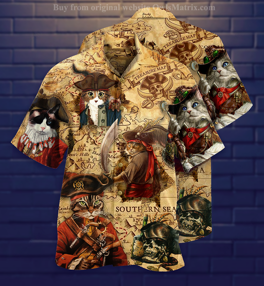 Cat Pirates Cool - Hawaiian Shirt_Hawaiian Shirt Gift, Christmas Gift