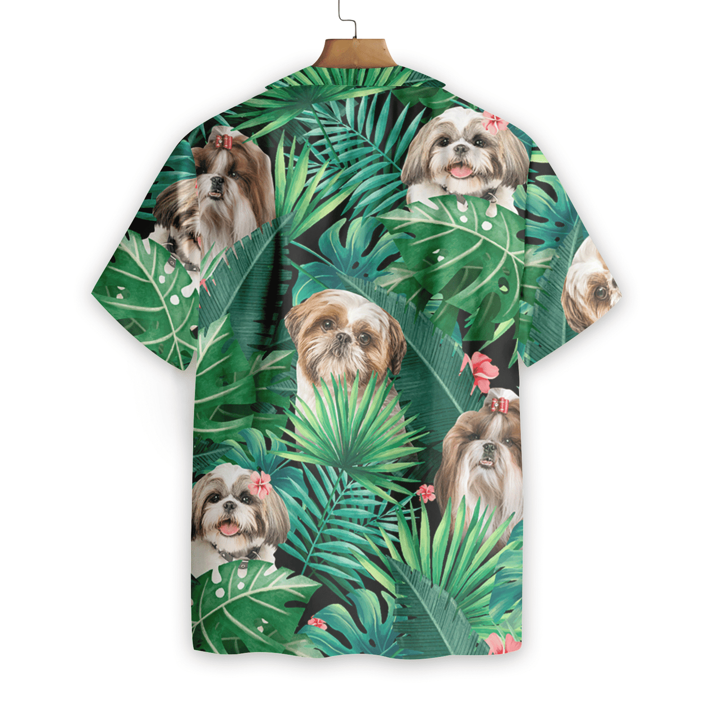 Tropical Shih Tzu Dog Pattern Hawaiian Shirt, Hawaiian For Gift