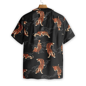 Japanese Tiger Close To Nature Design Hawaiian Shirt, Hawaiian For Gift